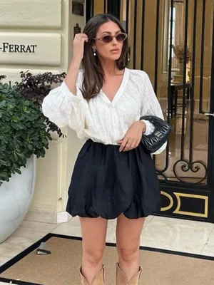 Zara Bubble Balloon Hem Mini Skirt Size Medium thumbnail 2