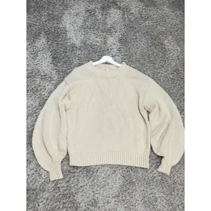 Princess Polly Chunky Knit Sweater Beige Oversized Crewneck Balloon Sleeve S/M thumbnail 5