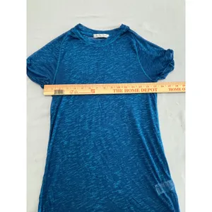 We The Free Free People Womens Blue Slub Knit Short Sleeve Crew Neck Tee Medium thumbnail 6