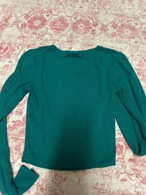 Green Long Sleeve Crop Top thumbnail 3