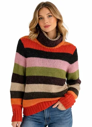 Anthropologie Laurie‎ B. Stripe Women's Mohair Wool Blend Striped Sweater Size M thumbnail 1
