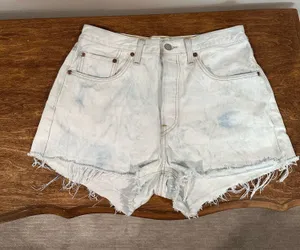 Levi’s 501 Original High Rise Cutoff Denim Shorts W30 Light Wash thumbnail 1