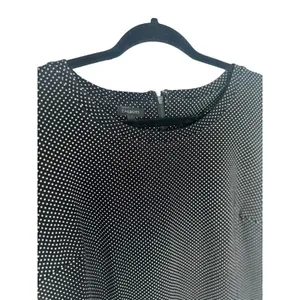 Talbots Womens Polka Dot‎ Lace Printed Knit Blouse Top Black White Size Large thumbnail 3