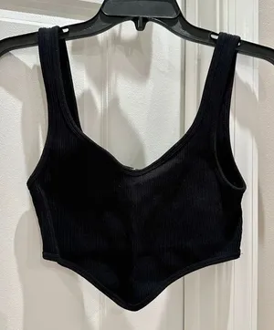 Zara Ribbed Corset Style Crop Top thumbnail 1