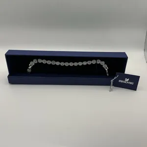 Swarovski Crystal Station Bracelet Silver Tone 7” NWT thumbnail 3