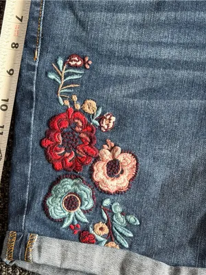 Women's Vintage American Blues Bestie Short Floral Embroidery Size 10 thumbnail 2