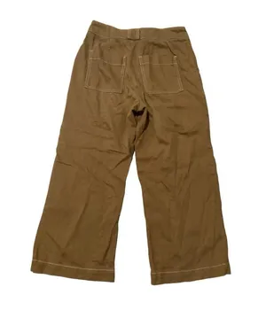 Anthropologie Porter Spicy Mustard Brown Wide Leg Cropped Utility Pants 2 thumbnail 2