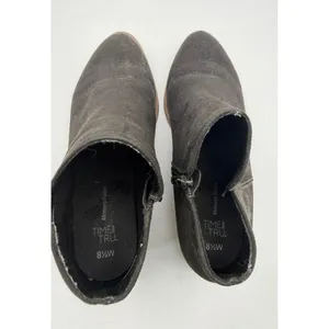 Time and Tru Booties Faux Suede Ankle Boots Memory Foam Womens 8.5W Black Casual thumbnail 4