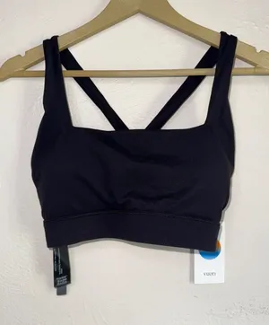 Vuori Daily Form Bra Black Criss Cross Sports Bra NWT Size L thumbnail 1