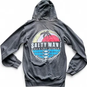 tsunami surf shop gray salty wave costal living myrtle beach, sc graphic sweatshirt thumbnail 3