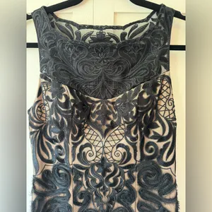 Sue Wong Lace Black Cocktail Dress Above‎ Knee Size 2 thumbnail 5