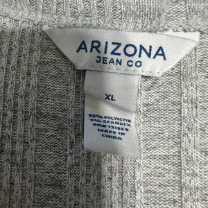 Arizona Jean Company Gray Ribbed Long Sleeve Button Front Top XL‎ thumbnail 3