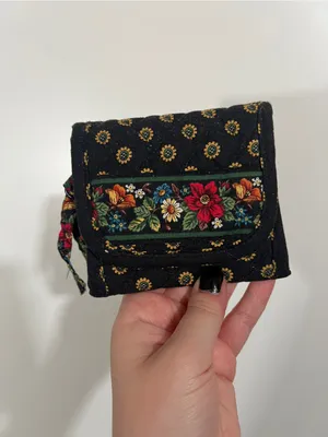 Vera Bradley Vintage Americana Shoulder Bag Purse & Wallet Set Blue and Red thumbnail 2