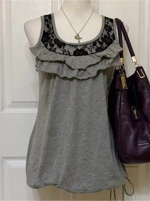 Rue 21 2000s vintage style horror game protagonist black floral lace trim and ruffles thumbnail 2