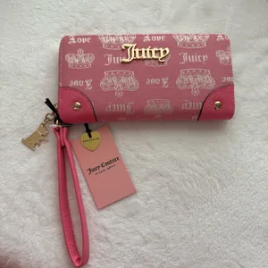 Juicy Couture Pink Crown Logo Wallet Y2K Zip Clutch NWT thumbnail 1