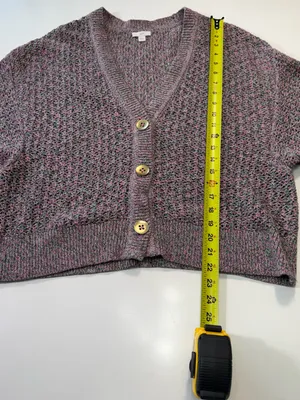 J. Jill 100% Cotton Mauve Knit Button-Front Cardigan Size Large thumbnail 3