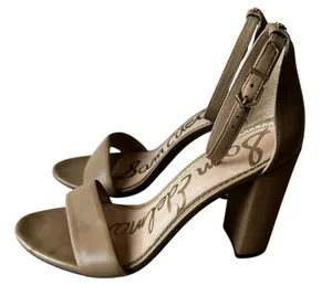 Sam Edelman Yaro Ankle Strap Sandal Oatmeal Kid Leather SZ 8.5 thumbnail 1
