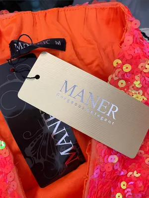 Maner Sequin Pencil Skirt in Vibrant Orange thumbnail 4