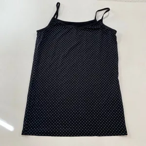Uniqlo Black White Polka Dot Cami Tank Top Medium Y2K Minimalist thumbnail 3