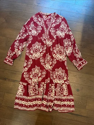 Sézane Boheme Midi Dress in Ornamental Print Size 38 - C11-644 thumbnail 2