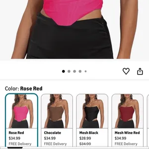 Amazon Size small hot pink corset top zip back with boning strapless thumbnail 5