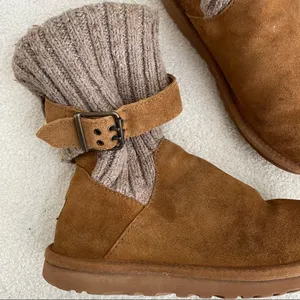 UGG Chestnut Cambridge Knit Suede 1003175 Boots Booties 6 thumbnail 3