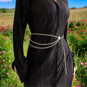 Golden Plated Tassel Belt Chain Elegant‎ Alloy Accessory Versatile Style thumbnail 4