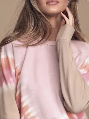EUC DAYDREAMER Varsity Mauve Multi Tie-Dye Pullover Sweatshirt Size Small thumbnail 5