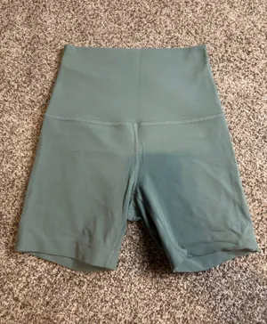 Green Lululemon Biker Shorts 4 6” thumbnail 1