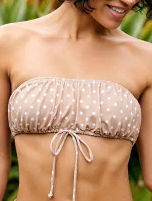 Pacsun Strapless Polka Dot Bikini Swimwear Top thumbnail 1