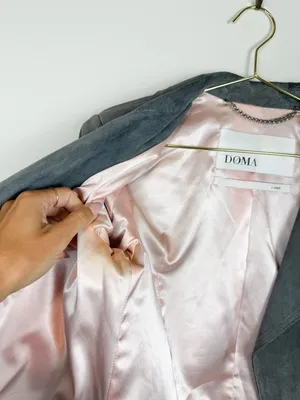 Doma Gray Suede Moto Jacket Size Small thumbnail 14