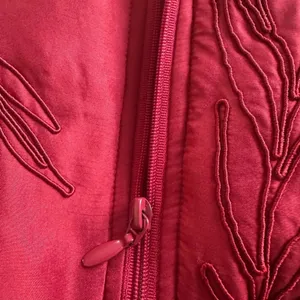 Coldwater Creek Red Puffer Vest Full Zip Embroidered Winter Christmas Holiday thumbnail 5