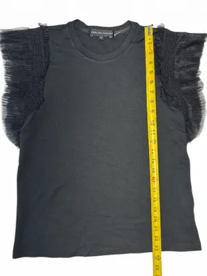 English Factory Mixed Media Tulle Flutter Sleeve Knit Top thumbnail 7