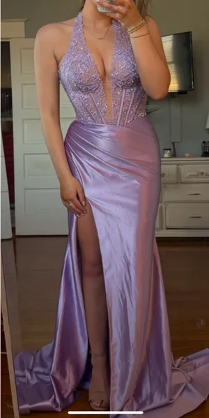 Lilac Sherri Hill Prom Dress thumbnail 2