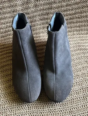 Hush Puppies Gray Suede Ankle Booties thumbnail 1