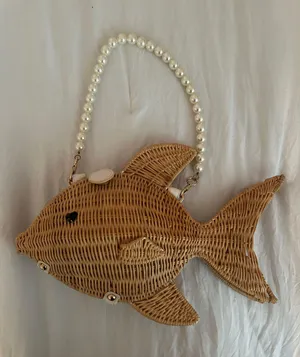 Betsy Johnson Wicker Fish Bag thumbnail 1