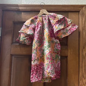 BANJANAN Floral Flutter Sleeve Blouse in Pink Size Small thumbnail 3