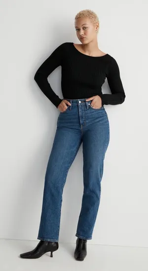 Madewell Jeans The Curvy Perfect Vintage Straight Jean in Mayfield Wash Sz 28 thumbnail 1