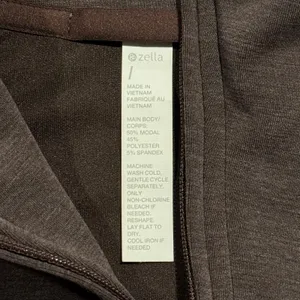NEW Zella 1/2 Zip Pullover Oversized Athleisure Stretch Pocket Brown L Flaw thumbnail 4