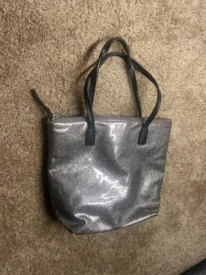 Kate Spade Sparkle Bow Tote Bag in Silver glitter tote thumbnail 3