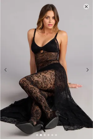 Windsor whispered touch sheer lace maxi dress thumbnail 4