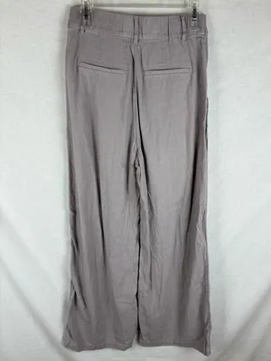Abercrombie & Fitch Wide Leg Linen Pants Mauve Size M thumbnail 5