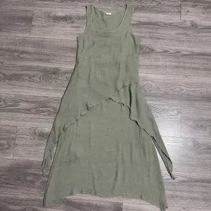 Exist Womens Maxi Dress S Sage Green‎ Textured Layered Asymmetrical Cottagecore thumbnail 14