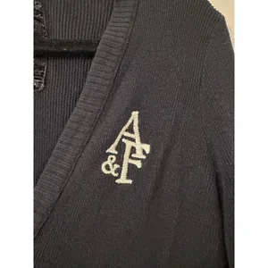 Abercrombie Fitch VTG Navy Blue Ribbed Button‎ Front Cardigan Sweater Preppy thumbnail 5