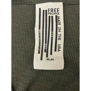 Free People Made in the USA Olive Green Ribbed Slub Knit Swing Tank Top Size M thumbnail 6