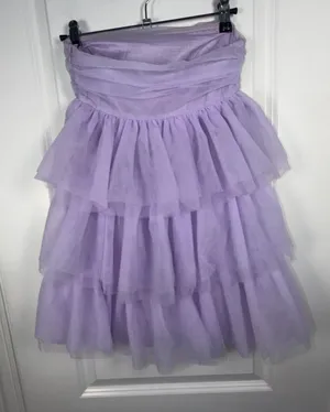 Beginning Boutique Birthday Girl Lilac Strapless Ruffled Mini Party Dress thumbnail 1