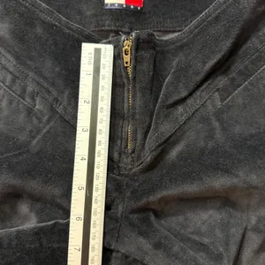 Tommy Hilfiger Tommy Jeans Black Velvety‎ Flare Pants Size 9 V-Waist Y2K Vintage thumbnail 5