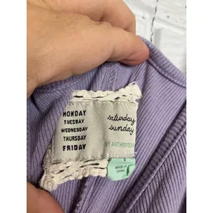 Saturday Sunday Jumpsuit Womens Small Purple Excellent Ribbed Knit Tie Waist thumbnail 6