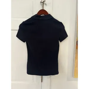 NWT NEW Tory Burch Short Sleeve Polo Top Navy XS MSRP $95 thumbnail 4