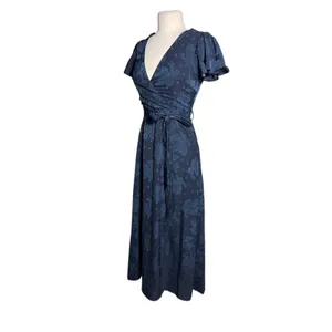 LULUS Compelling Love Navy Blue Floral Burnout Belted Maxi Dress thumbnail 5